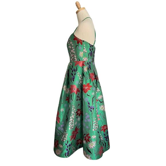 Eliza J Green Floral Spaghetti Strap Fit & Flare Dress - Picture 11 of 16